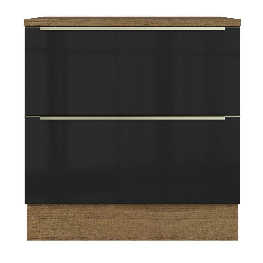 Balcão 80Cm 2GVT Rustic/Preto Lux Madesa Rustic/Preto - 7