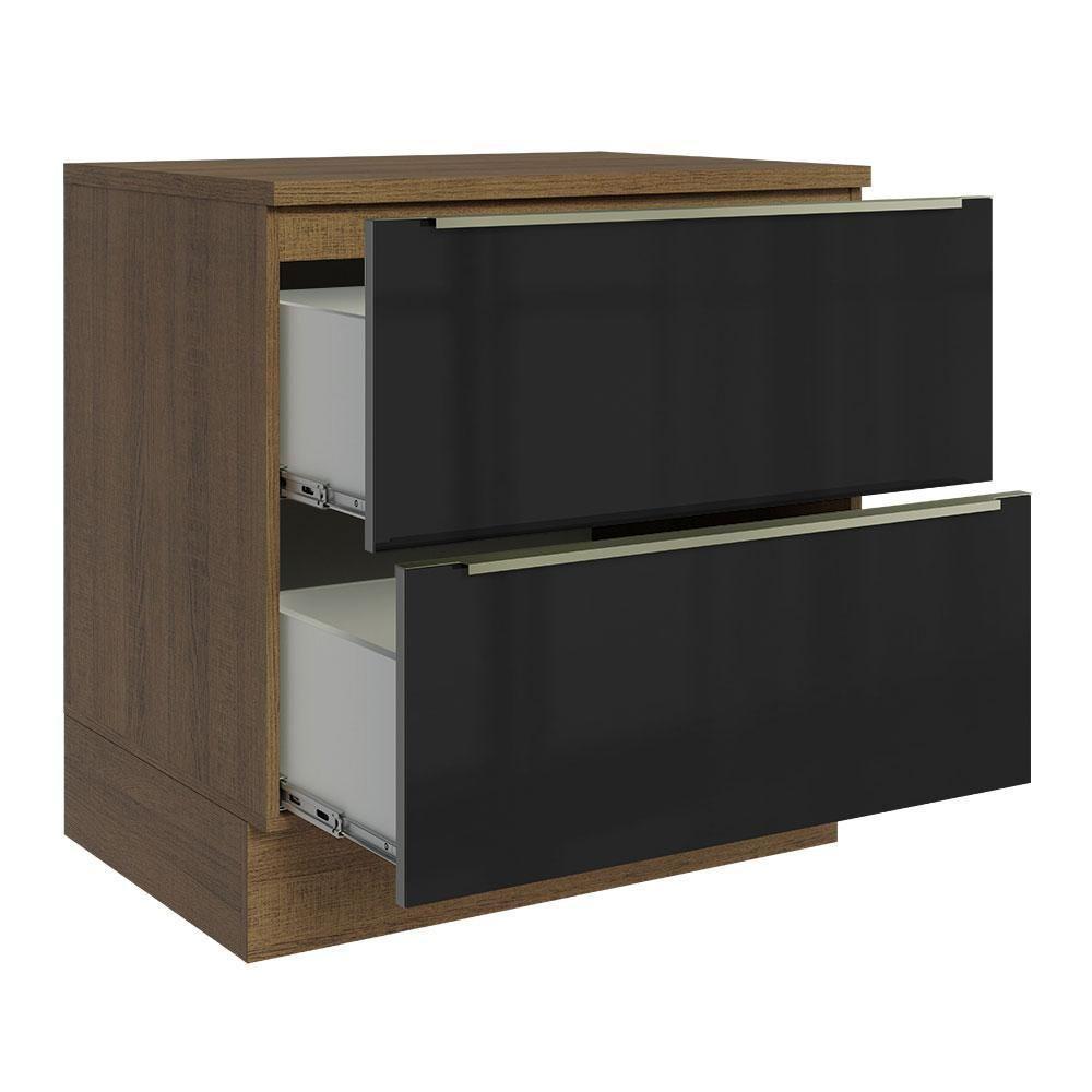 Balcão 80Cm 2GVT Rustic/Preto Lux Madesa Rustic/Preto - 9