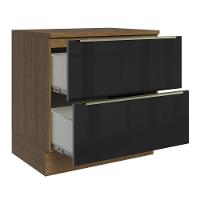 Balcão 80Cm 2GVT Rustic/Preto Lux Madesa Rustic/Preto - 9