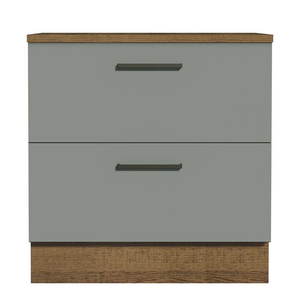 Balcão 80Cm 2GVT Rustic/Cinza Agata Madesa Rustic/Cinza - 6