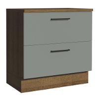 Balcão 80Cm 2GVT Rustic/Cinza Agata Madesa Rustic/Cinza - 1