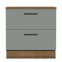 Balcão 80Cm 2GVT Rustic/Cinza Agata Madesa Rustic/Cinza - 6