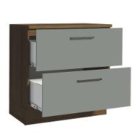 Balcão 80Cm 2GVT Rustic/Cinza Agata Madesa Rustic/Cinza - 8