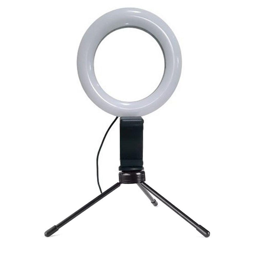Luz Ring Light 16cm Tripé De Mesa Com Suporte Celular Gravar Vídeo - 1