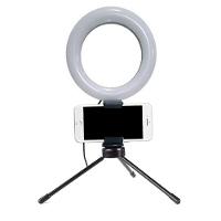 Luz Ring Light 16cm Tripé De Mesa Com Suporte Celular Gravar Vídeo - 2