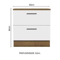 Balcão 80Cm 2GVT Rustic/Branco Agata Madesa Rustic/Branco - 9