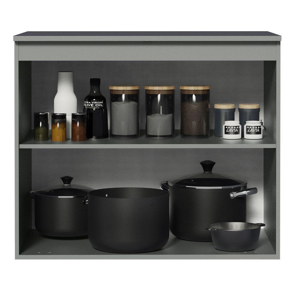 Balcão 80 Cm 2 Portas Suspenso Cinza Nice Madesa Cinza - 6