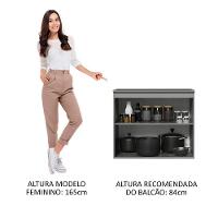 Balcão 80 Cm 2 Portas Suspenso Cinza Nice Madesa Cinza - 8