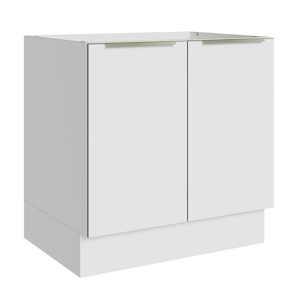 Balcão 80 Cm 2 Portas (sem Tampo) Branco/Branco Veludo - 1