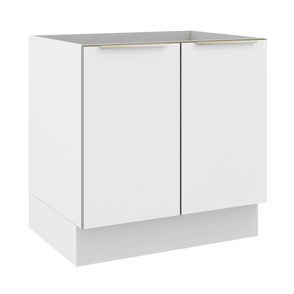 Balcão 80 Cm 2 Portas (sem Tampo) Branco/Branco Veludo - 2