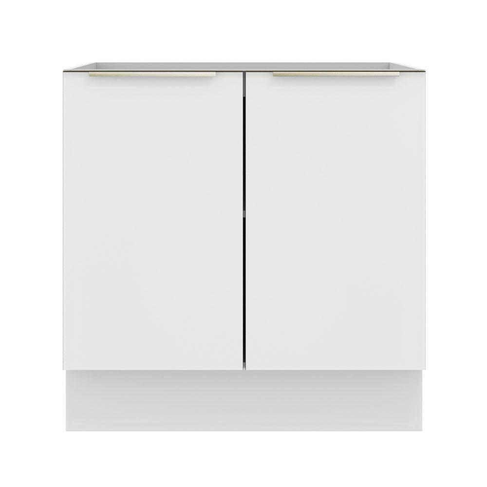 Balcão 80 Cm 2 Portas (sem Tampo) Branco/Branco Veludo - 4