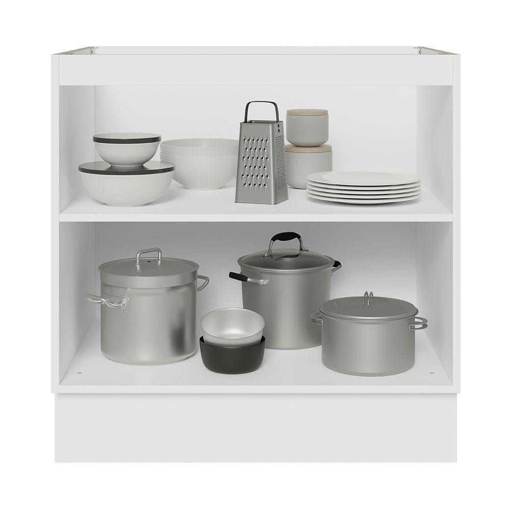 Balcão 80 Cm 2 Portas (sem Tampo) Branco/Branco Veludo - 8