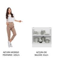Balcão 80 Cm 2 Portas (sem Tampo) Branco/Branco Veludo - 3