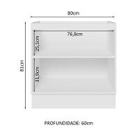 Balcão 80 Cm 2 Portas (sem Tampo) Branco/Branco Veludo - 10