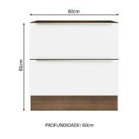 Balcão 80 Cm 2 Gavetas (sem Tampo) Rustic/Branco Veludo - 10