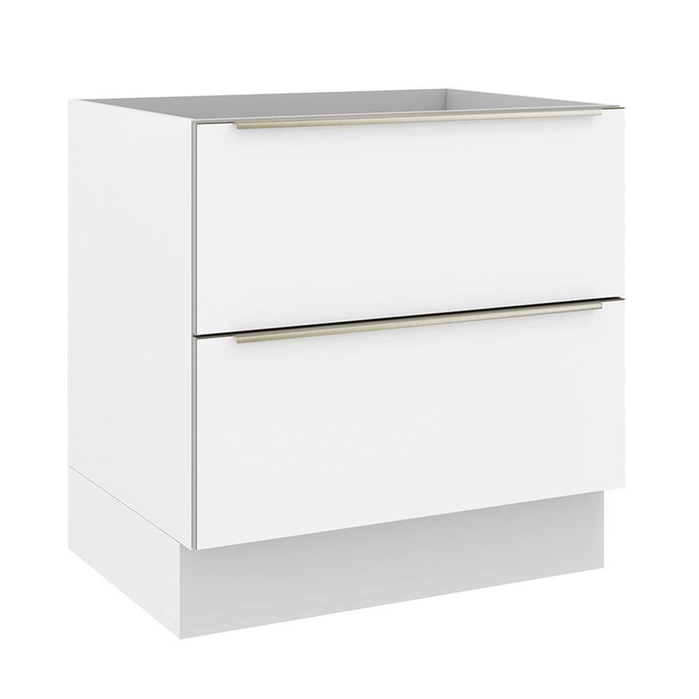 Balcão 80 Cm 2 Gavetas (sem Tampo) Branco/Branco Veludo - 1