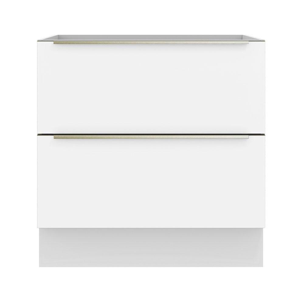 Balcão 80 Cm 2 Gavetas (sem Tampo) Branco/Branco Veludo - 2