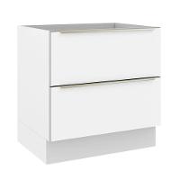 Balcão 80 Cm 2 Gavetas (sem Tampo) Branco/Branco Veludo - 1