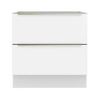 Balcão 80 Cm 2 Gavetas (sem Tampo) Branco/Branco Veludo - 2