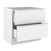 Balcão 80 Cm 2 Gavetas (sem Tampo) Branco/Branco Veludo - 9