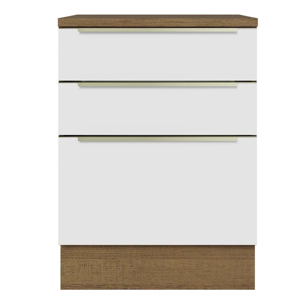 Balcão 60Cm 3GVT Rustic/Branco Veludo Lux Madesa Rustic - 7