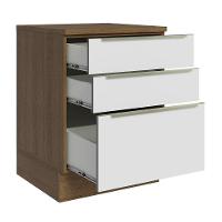 Balcão 60Cm 3GVT Rustic/Branco Veludo Lux Madesa Rustic - 9