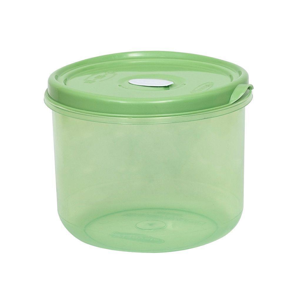 Pote Redondo 11cm De Altura Para Microo-ndas E Freezer Com Válvula 1,75l - Linha Wave Plasvale Branco - 1