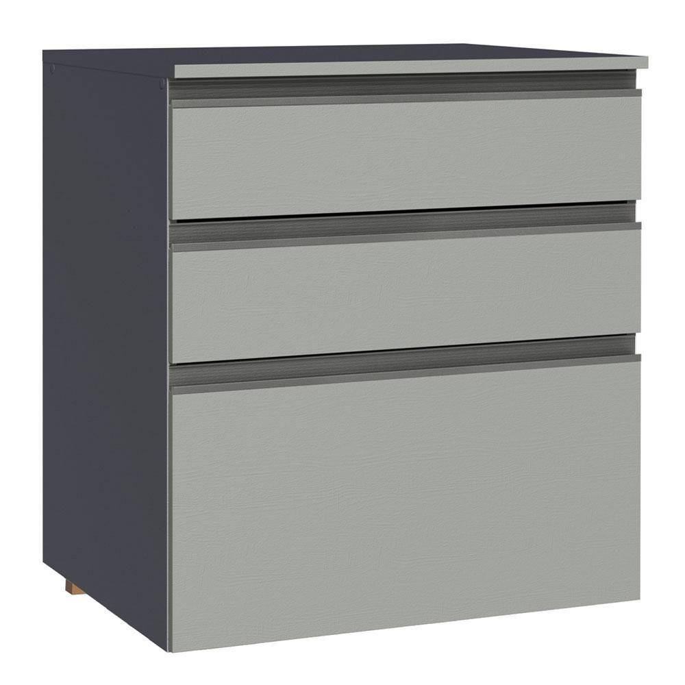 Balcão 60 Cm 3 Gavetas Suspenso Cinza Nice Madesa Cinza - 1