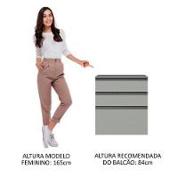 Balcão 60 Cm 3 Gavetas Suspenso Cinza Nice Madesa Cinza - 9