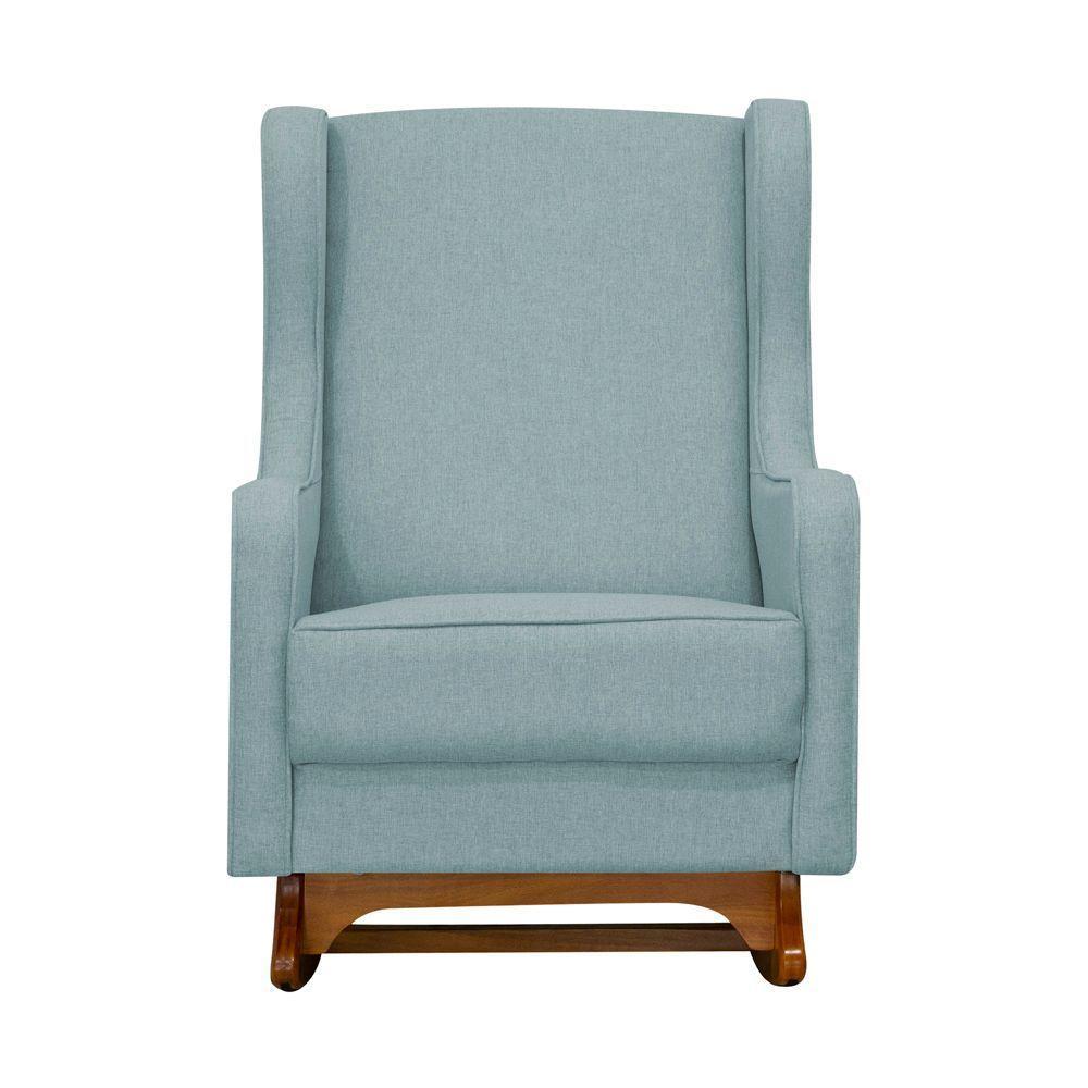 Poltrona De Amamentação Balanço E Puff Sofia Linho Cinza Medio - 2