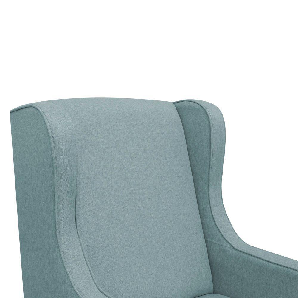 Poltrona De Amamentação Balanço E Puff Sofia Linho Cinza Medio - 5