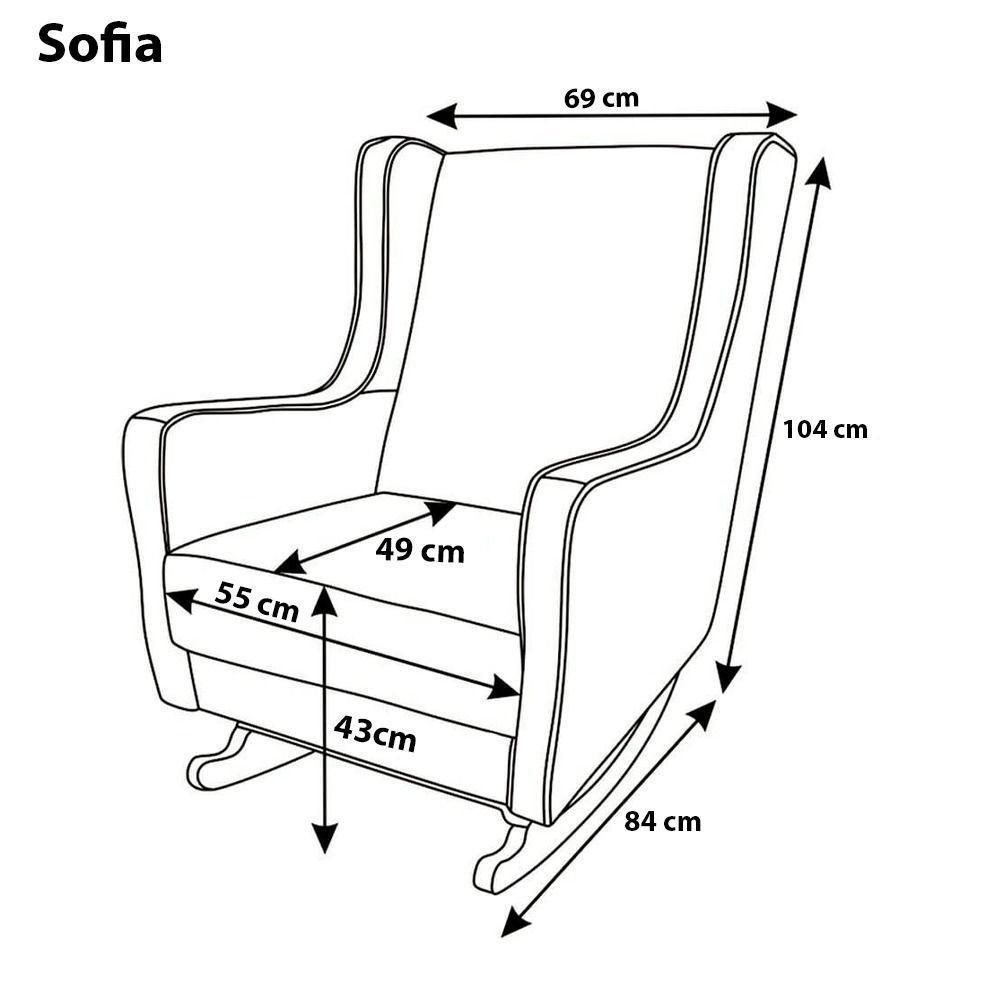 Poltrona De Amamentação Balanço E Puff Sofia Linho Cinza Medio - 7