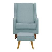 Poltrona De Amamentação Balanço E Puff Sofia Linho Cinza Medio - 3