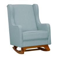 Poltrona De Amamentação Balanço E Puff Sofia Linho Cinza Medio - 6