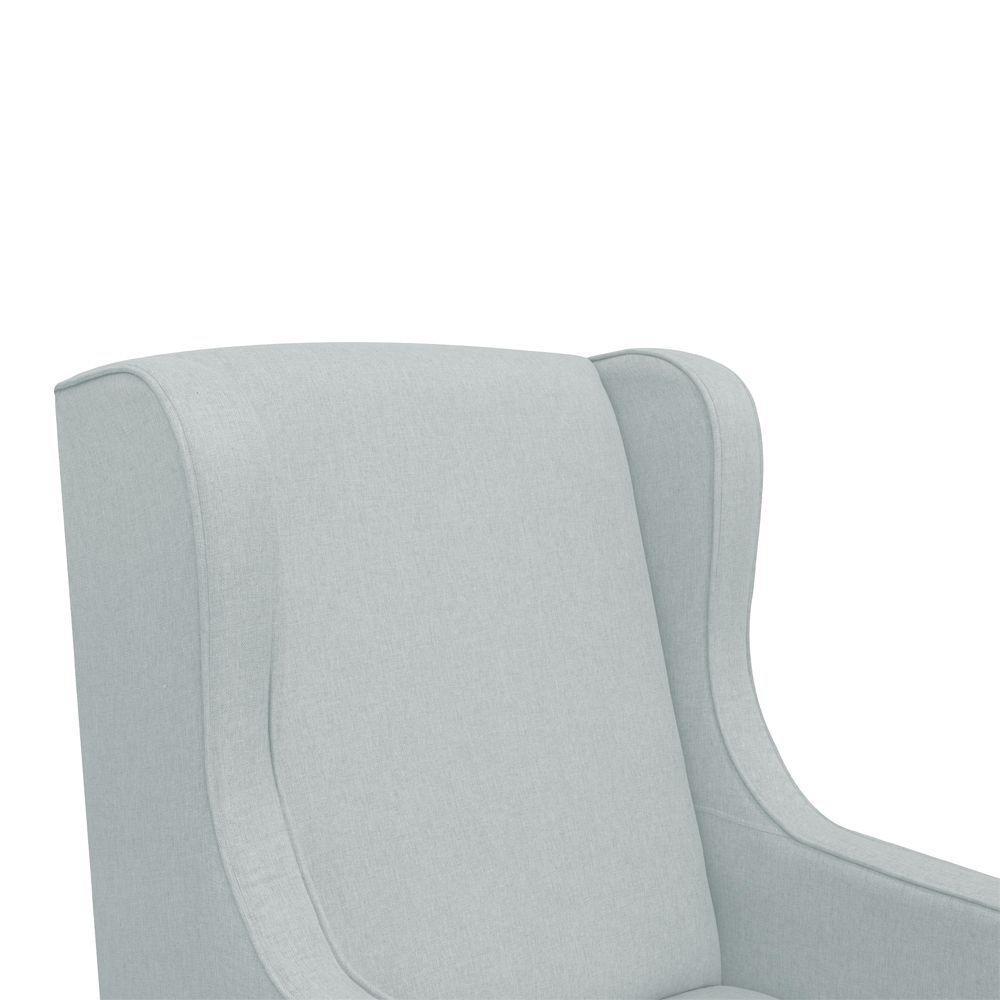 Poltrona De Amamentação Balanço E Puff Sofia Linho Cinza Claro - 4