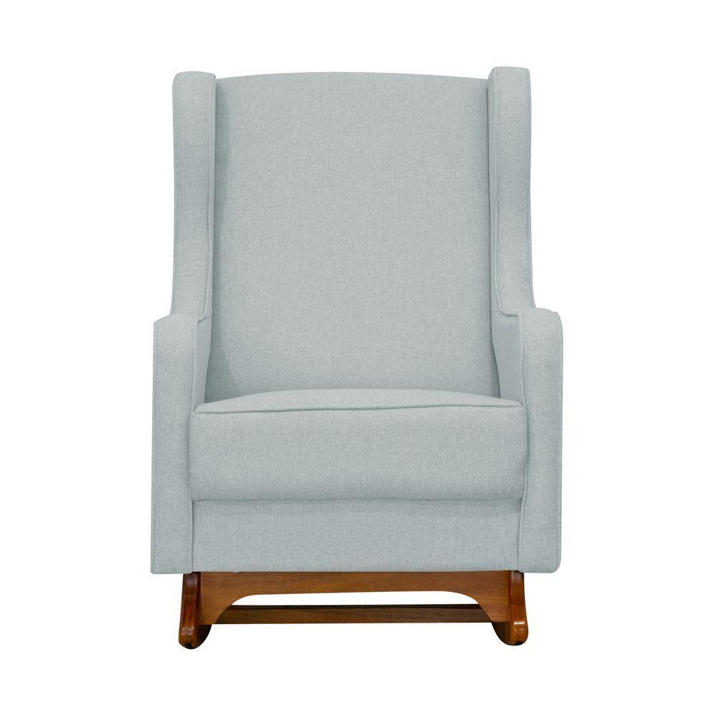 Poltrona De Amamentação Balanço E Puff Sofia Linho Cinza Claro - 5