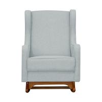 Poltrona De Amamentação Balanço E Puff Sofia Linho Cinza Claro - 5