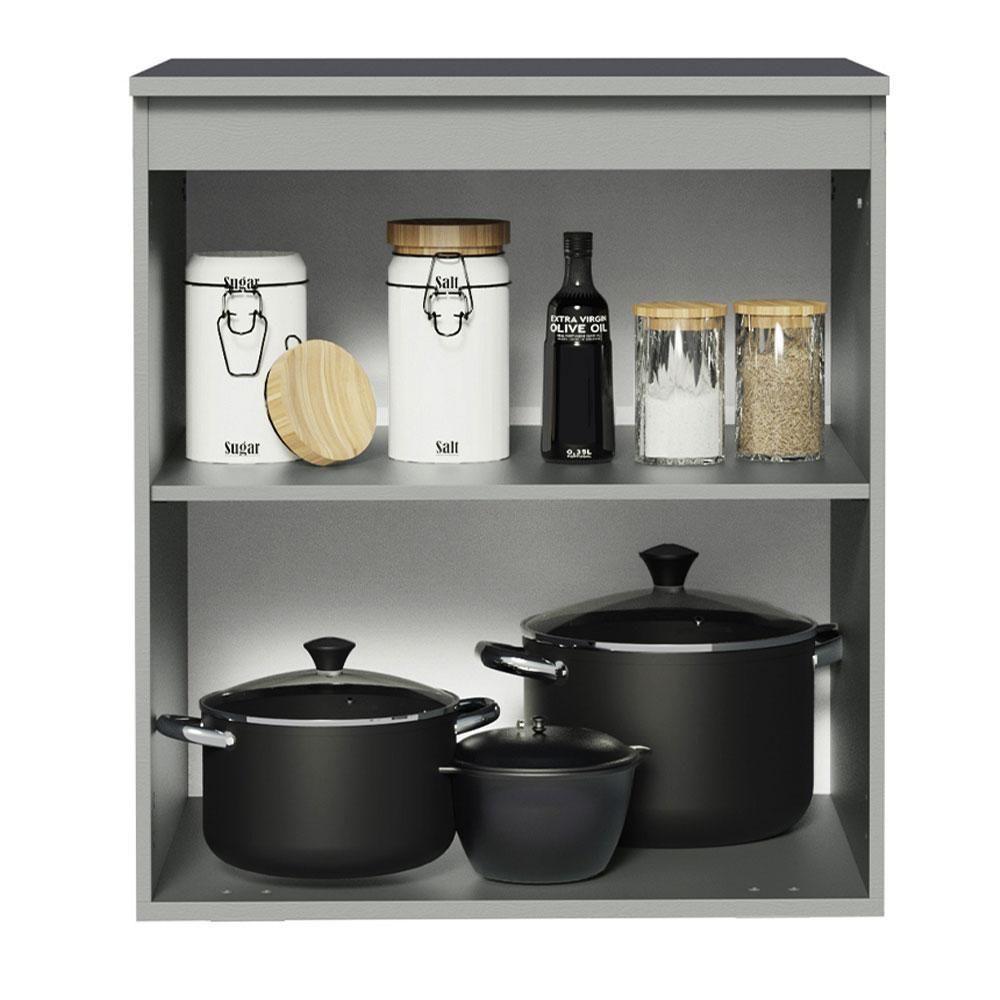 Balcão 60 Cm 1 Porta Suspenso Cinza Nice Madesa Cinza - 3