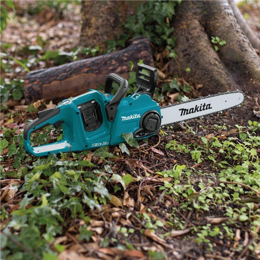 Motosserra Sem Fio 36v Com 4 Baterias Carregador Duplo Maleta Sabre Corrente Duc353z Kit Makita 220V - 4