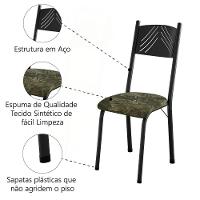 Conjunto Com 2 Cadeiras Liz Artefamol Preto/flor - 3