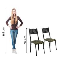 Conjunto Com 2 Cadeiras Liz Artefamol Preto/flor - 4