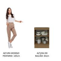 Balcão 60Cm 1PTA Rustic/Preto Lux Madesa Rustic/Preto - 6