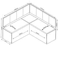 Canto Alemão Com Baú Liebe Veludo Viero Madeirado / Cinza - 3