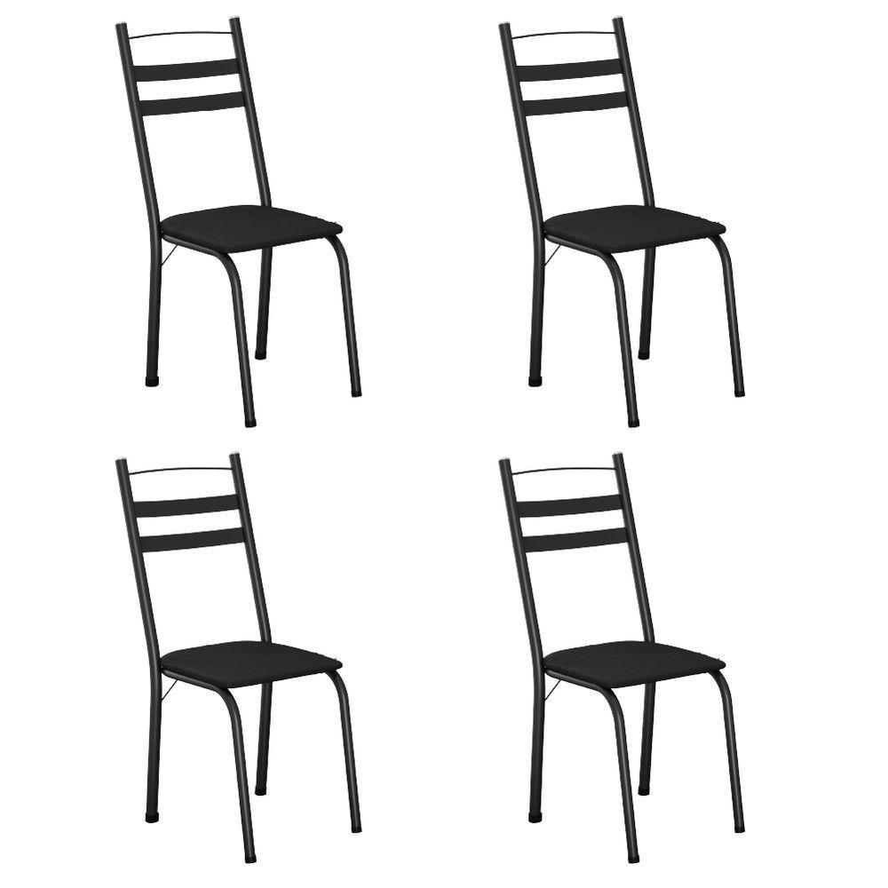 Conjunto Com 4 Cadeiras Leia Artefamol Preto - 1