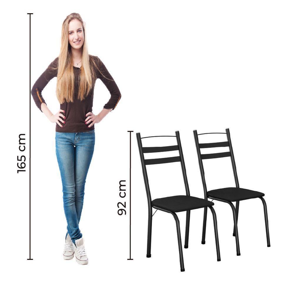 Conjunto Com 4 Cadeiras Leia Artefamol Preto - 4