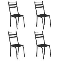 Conjunto Com 4 Cadeiras Leia Artefamol Preto - 1