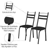 Conjunto Com 4 Cadeiras Leia Artefamol Preto - 3