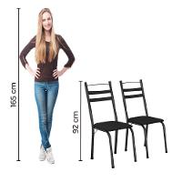 Conjunto Com 4 Cadeiras Leia Artefamol Preto - 4