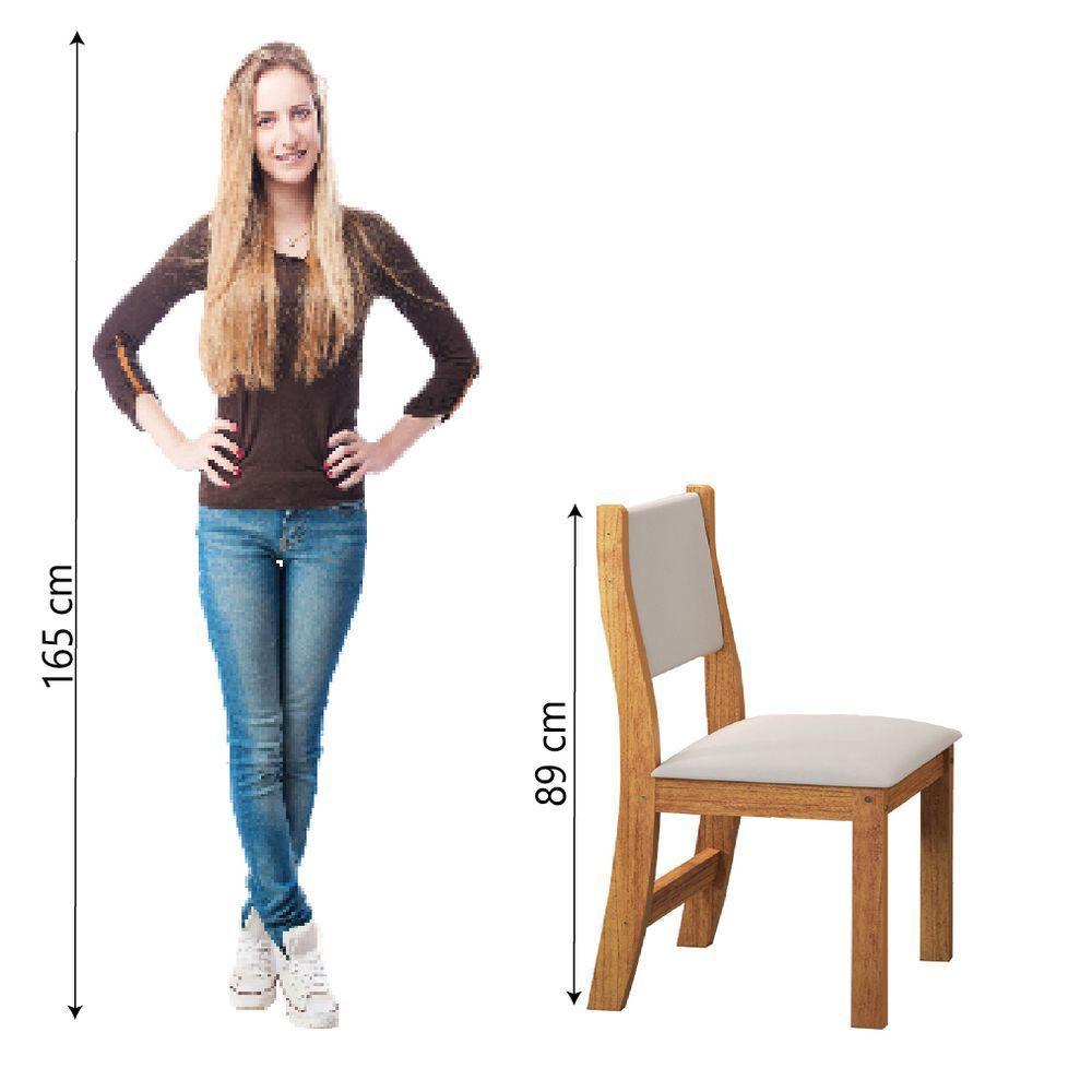 Conjunto Com 2 Cadeiras Estofadas Veludo Sone Sala De Jantar Viero Madeirado/off White - 4