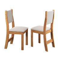 Conjunto Com 2 Cadeiras Estofadas Veludo Sone Sala De Jantar Viero Madeirado/off White - 1